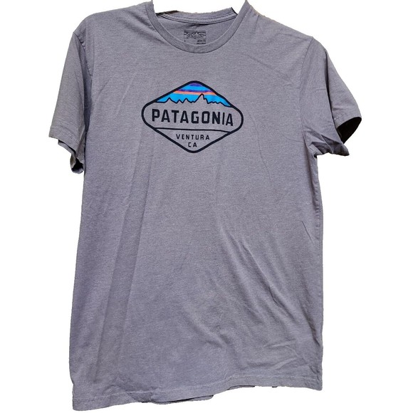 Patagonia Gray T-Shirt Size Large Ventura, CA Slim Fit - Picture 1 of 9